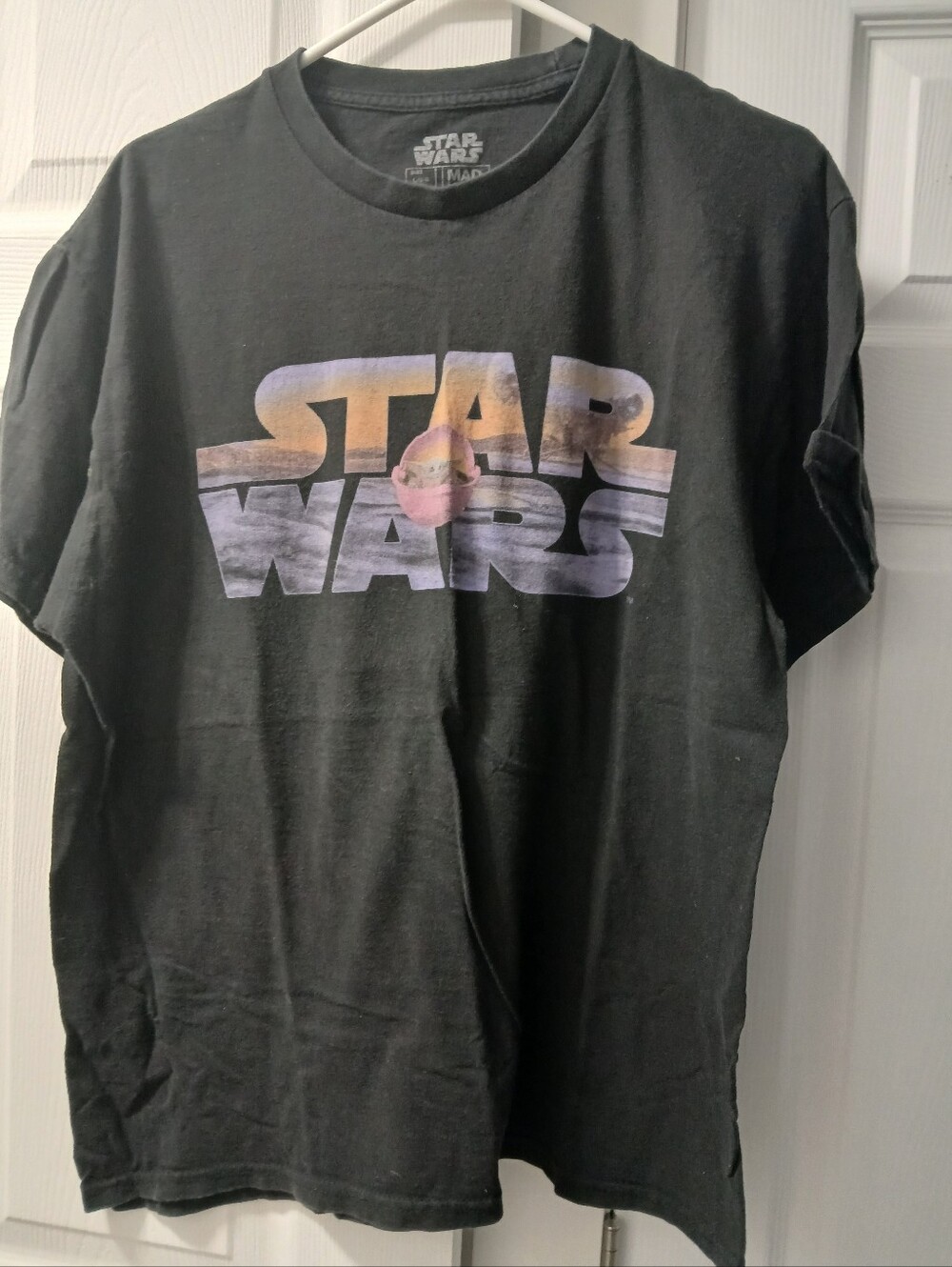 Star Wars Black Tee with Sunset Gradient Logo